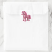 Dynamisches Silber-Abstrakt-Label-Design Quadratischer Aufkleber (Tasche)