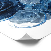 Dynamisches Silber BLAUE ROSEN Poster (Ecke)