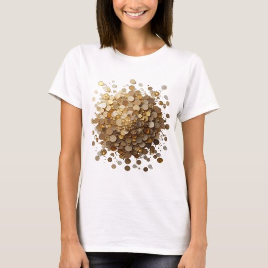 Dynamisches Silber GOLDENE MÜNZEN EXPLOSION Fettes T-Shirt (Vorderseite)