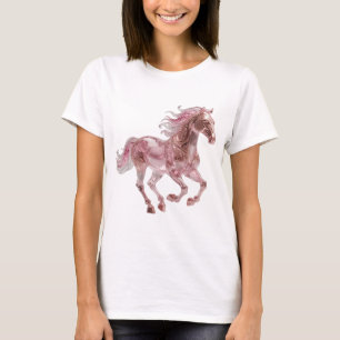 Dynamisches Silber PINK GLAS PFERD Statement Desig T-Shirt