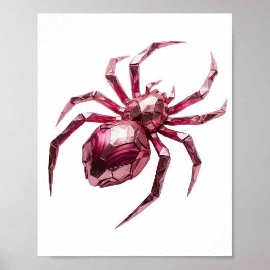 Dynamisches Silber PINK SPIDER Custom Design Poster (Vorne)
