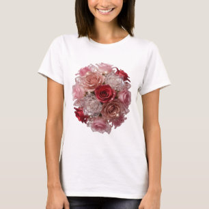 Dynamisches Silber ROSE BLOOM Slogan T-Shirt