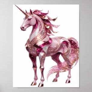 Dynamisches Silber UNICORN Slogan Design Poster