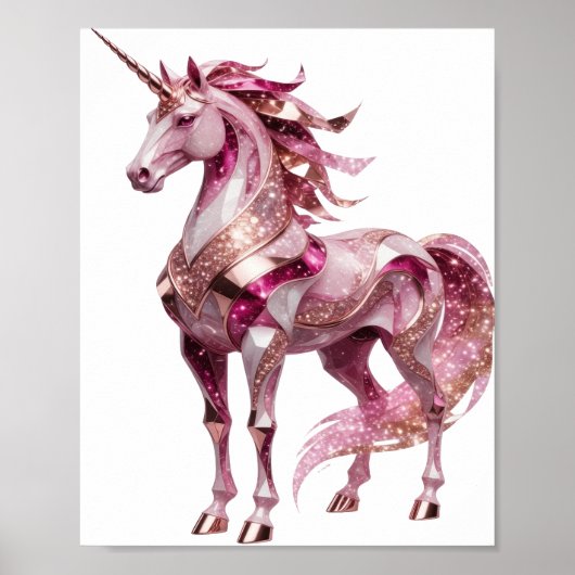 Dynamisches Silber UNICORN Slogan Design Poster (Vorne)