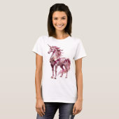 Dynamisches Silber UNICORN Slogan Design T-Shirt (Vorne ganz)