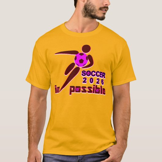 Dynamisches Soccer 2026 Silhouettendesign T-Shirt (Vorderseite)