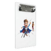 Dynamisches Superhelden-Team Mini-Clipboard Mini Klemmbrett (Schrägansicht)