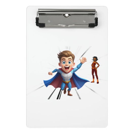Dynamisches Superhelden-Team Mini-Clipboard Mini Klemmbrett (Vorderseite)