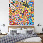 Dynamisches und dynamisches Abstraktes Muster Leinwanddruck (Insitu (Schlafzimmer))
