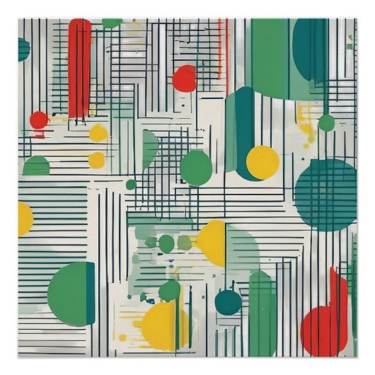 Dynamisches und modernes geometrisches Design Poster (Vorderseite)