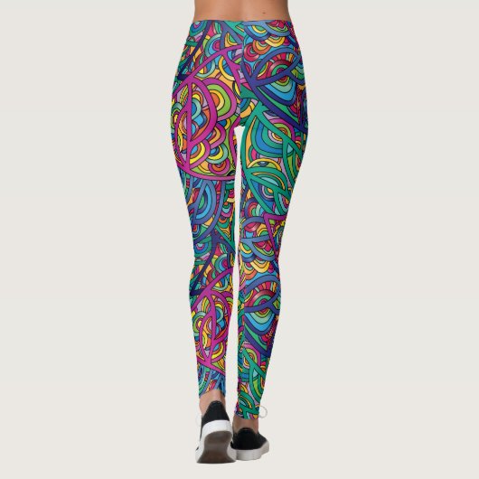 Dynamisches Urban Waves Abstraktes Muster Leggings (Rückseite)
