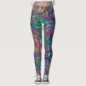 Dynamisches Urban Waves Abstraktes Muster Leggings (Vorderseite)