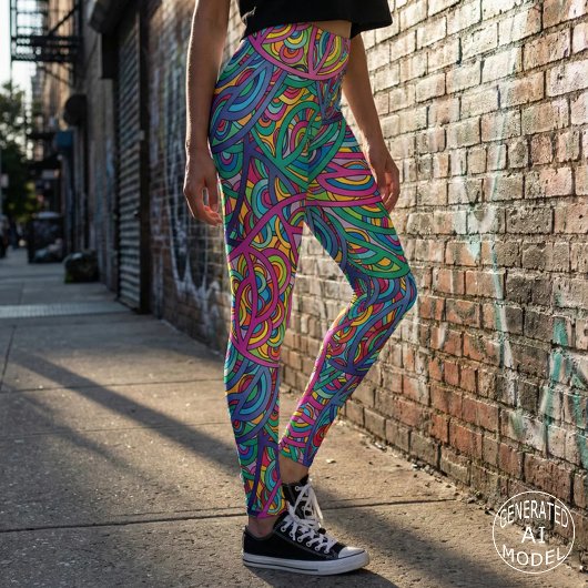 Dynamisches Urban Waves Abstraktes Muster Leggings