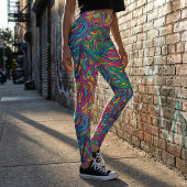 Dynamisches Urban Waves Abstraktes Muster Leggings