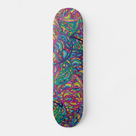 Dynamisches Urban Waves Abstraktes Muster Skateboard (Vorderseite)