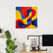 Dynamismus - Abstrakter Stil Primärfarbige Kunst Poster (Heimbüro)