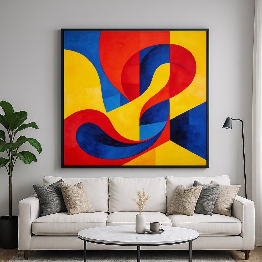 Dynamismus - Abstrakter Stil Primärfarbige Kunst Poster