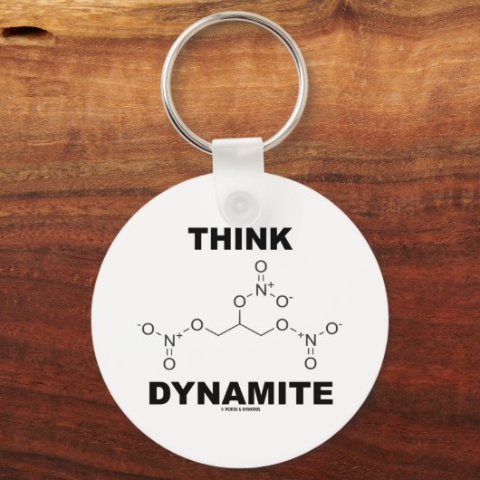Dynamit (chemisches Nitroglyzerin-Molekül) Schlüsselanhänger (Vorderseite)