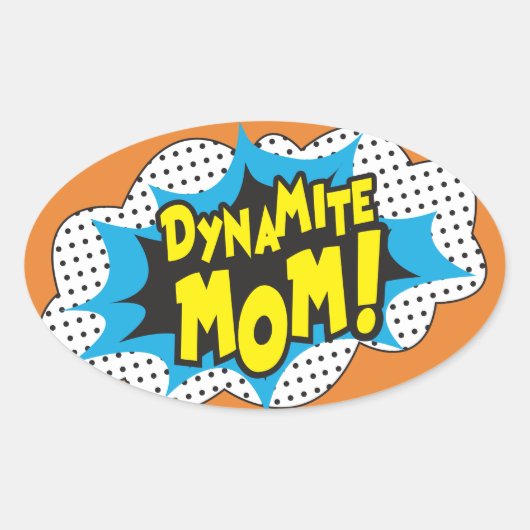 Dynamit Mama! -Glänzend, Ovaler Aufkleber (Vorderseite)