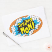 Dynamit Mama! -Glänzend, Ovaler Aufkleber (Umschlag)