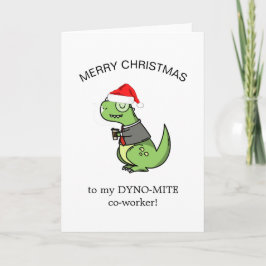 Dynamitcoworker Dinosaurier lustig frohe Weihnacht Karte