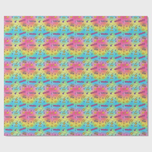 Dynamite Pop Art Rainbow Pattern Geschenkpapier (Flach)