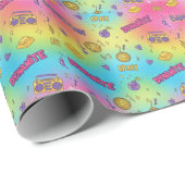 Dynamite Pop Art Rainbow Pattern Geschenkpapier (Rolleneckpunkt)
