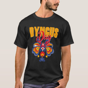 Dyngus Day Ostern Polnische Volkskunst Florale Blu T-Shirt