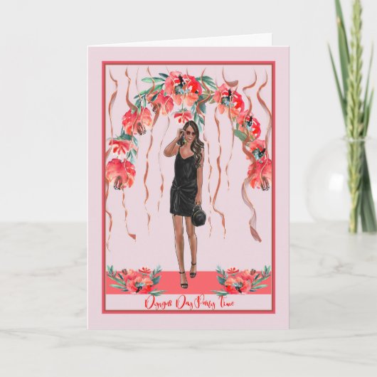 Dyngus Day Party Day Card mit Party Theme & Woman Karte (Vorderseite)