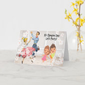 Dyngus Day Party Time Card mit Tänzern Karte (Gelbe Blume)