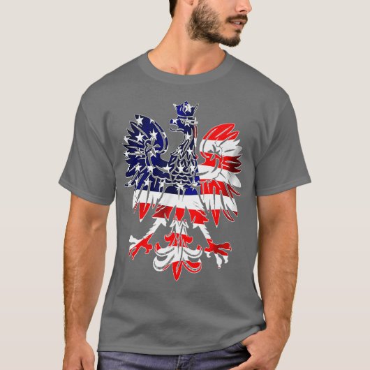Dyngus Day Polish Eagle USA Flag Amerika Polen T-Shirt (Vorderseite)