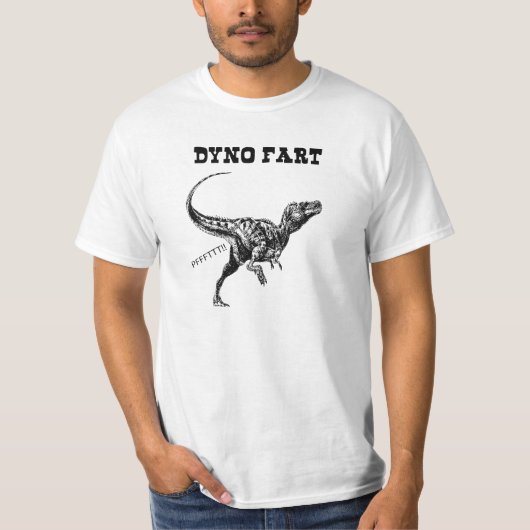 Dyno Furz - Farting Tyrannosaurus Rex Dinosaurier T-Shirt (Vorderseite)