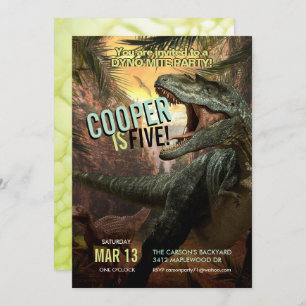 DynoMite T-Rex  Dinosaurier Einladung Boys Geburts