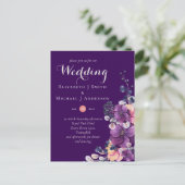 Dynsty Lila Ginger Floral Wedites Postkarte (Stehend Vorderseite)