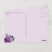 Dynsty Lila Ginger Floral Wedites Postkarte (Rückseite)