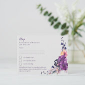 Dynsty UAWG MENU Lila Ginger Floral Wedding Postkarte (Stehend Vorderseite)