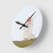 Dyrholaey Lighthouse Iceland Clock Runde Wanduhr (Winkel)
