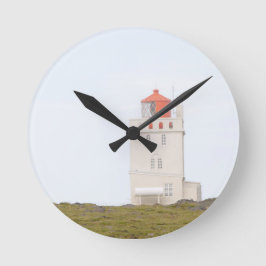 Dyrholaey Lighthouse Iceland Clock Runde Wanduhr