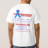Dysautonomia PAS Bewusstseins-T-Shirt T-Shirt (Rückseite)