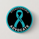 Dysautonomie Advocate Ribbon Black Button (Vorderseite)
