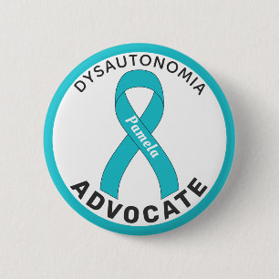 Dysautonomie Advocate Ribbon White Button