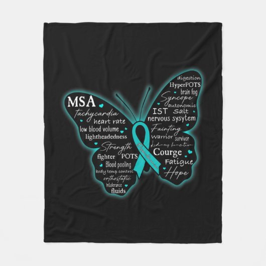 Dysautonomie Awareness POTS HyperPOTS NCS Monat T- Fleecedecke (Vorderseite)