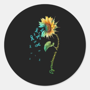 Dysautonomie Bewusstsein Sonnenblumen Shirt33 Runder Aufkleber