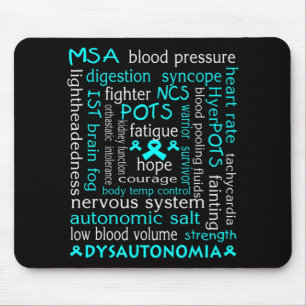 Dysautonomie Bewusstseinsbildung T - Shirt Aquamar Mousepad