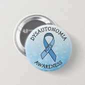 Dysautonomie Blauer Bekanntheitsgrad Button (Vorne & Hinten)
