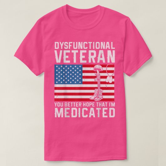 Dysfunktionaler Veteran T-Shirt (Design vorne)