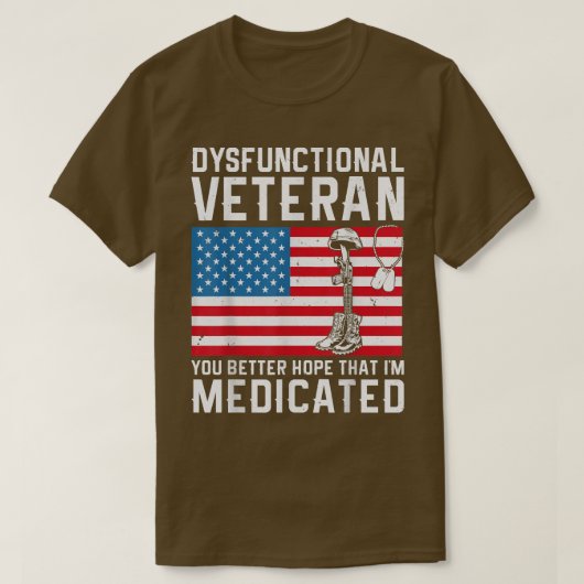 Dysfunktionaler Veteran T-Shirt (Design vorne)