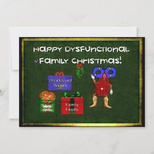 Dysfunktionelle Weihnachten Einladung (Vorderseite)