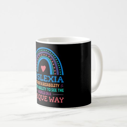 Dyslexia Awareness Dyslexic Kaffeetasse (VorderseiteRechts)