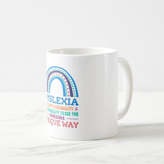Dyslexia Awareness Dyslexic Kaffeetasse (VorderseiteRechts)